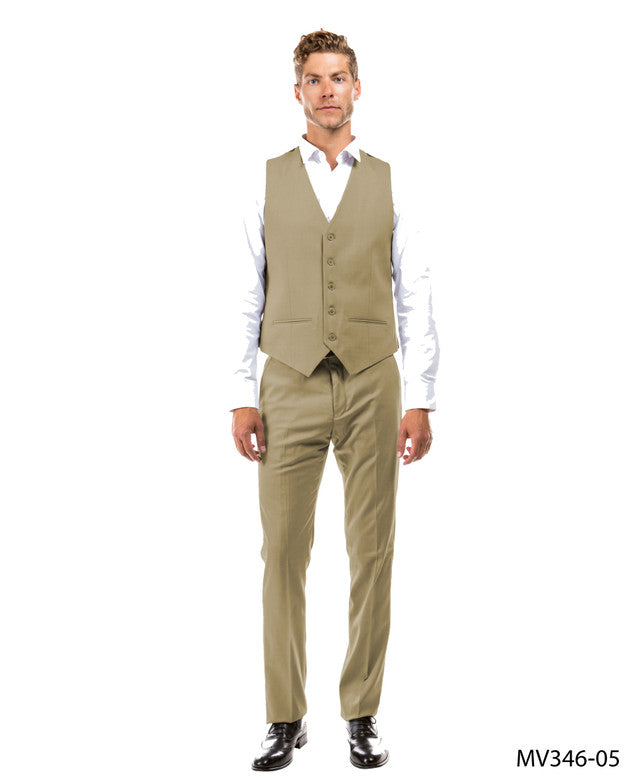 Zegarie Suit Separates Tan Solid Men's Vests Tan / 34 / MV346-05 Zegarie Suit Separates Tan Solid Men's Vests Tan / 34 / MV346-05
