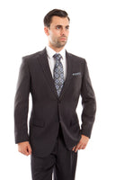 Gray Solid 2-PC Regular Modern Fit Suits
