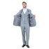 Lt. Gray Solid Shiny Sharkskin 3-PC Regular Modern Fit Suits