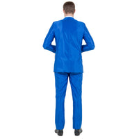 Blue Men's Sharskin Slim-Fit 3-Piece Suit
