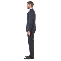 Dark Grey Men's Ultra Slim-Fit 3pc Suit w/ Expandable Waistband