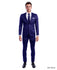 Blue 2 PC Birdseye Suit Skinny Fit Suits