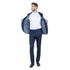 Blue 2 PC Birdseye Suit Skinny Fit Suits