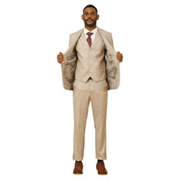 Men's Hybrid-Fit 3pc Tweed Suit w/ Expandable Waistband