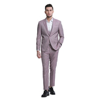 Sharkskin Suits w Double Breasted Vest- Linen Feel