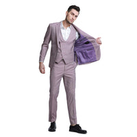 Sharkskin Suits w Double Breasted Vest- Linen Feel
