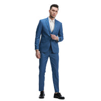 Sharkskin Suits w Double Breasted Vest- Linen Feel