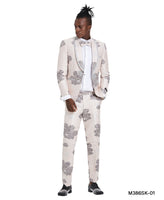 Blush Shawl Collar Floral Mens-suit