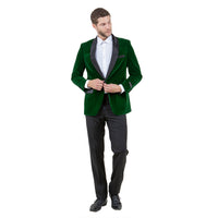 Men's Velvet Slim-Fit Blazer w/ Satin Shawl Collar