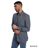 Men's Plaid Slim-Fit Blazer w/ Notch Lapel