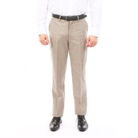Slim Fit Hemmed Bottom Dress Pants Solid Dk Tan