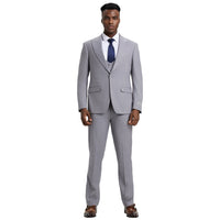 Men's Stacy Adams Hybrid-Fit 3pc Suit Set, Jacket Vest and Pants