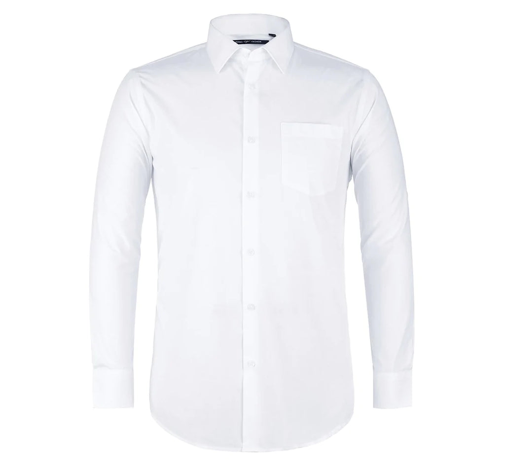 TC01 Men's Classic/Regular Fit Long Sleeve Spread Collar Dress Shirt