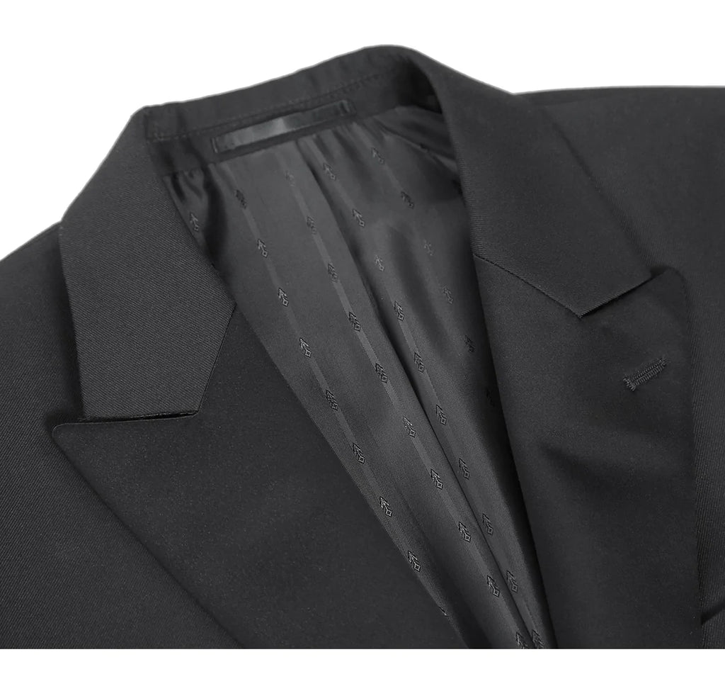 FD201-1 Men's Classic Fit Black Tuxedo Peak Lapel Full Dress Tailcoat