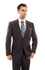 Gray Solid 2-PC Regular Modern Fit Suits For Men