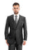 Black Textured Pattern 3-PC Slim Fit Performance Stretch Suits For Men
