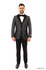 Black Tone on Tone 3-PC Slim Fit Suits For Men