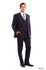 Navy Solid 3-PC Slim Fit Suits For Men