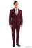 Burgundy Solid 3-PC Ultra Slim Fit Suits For Men