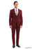 Cherry Red Solid 3-PC Ultra Slim Fit Suits For Men