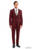 Cherry Red Solid 3-PC Ultra Slim Fit Suits For Men