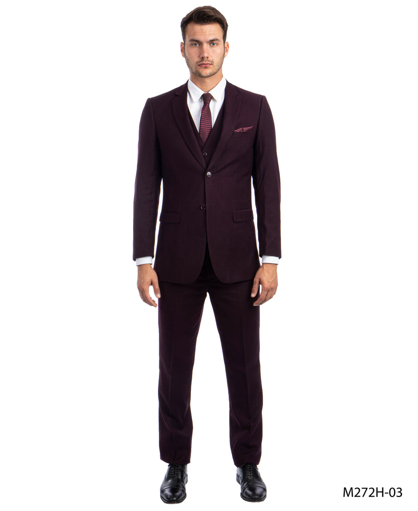 Burgundy Suit For Men Formal Suits For All Ocassions Burgundy / 38L/32W / M272H-03 Burgundy Suit For Men Formal Suits For All Ocassions Burgundy / 38L/32W / M272H-03