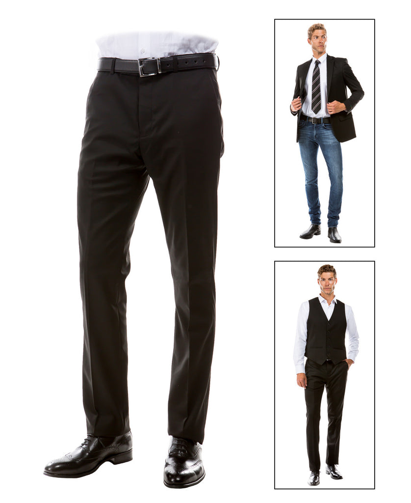 Zegarie Suit Separates Light Grey Solid Men's Dress Pants
