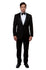 Black / Black Satin Bryan Michaels Peak Lapel Tuxedo Solid Slim Fit Prom Tuxedo For Men MT182S-01