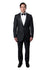Charcoal Grey / Charcoal Grey Bryan Michaels Satin Peak Lapel With Trim Tuxedo Solid Slim Fit Prom Tuxedo For Men MT187S-03