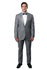 Grey / Grey Satin Bryan Michaels Satin Peak Lapel With Trim Tuxedo Solid Slim Fit Prom Tuxedo For Men MT187S-04