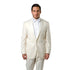 Off-White / Off-White Satin Bryan Michaels Satin Peak Lapel With Trim Tuxedo Solid Slim Fit Prom Tuxedo For Men MT187S-07